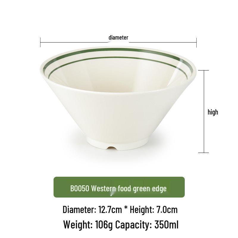 Pink Melamine Ramen Bowl - Creative Conical Hat Design, Imitation Porcelain, Large for Beef Noodle Soup and Mala Tang.