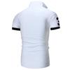 Herren Sommer Casual Besticktes Polohemd mit Umlegekragen und Colorblock-Bündchen