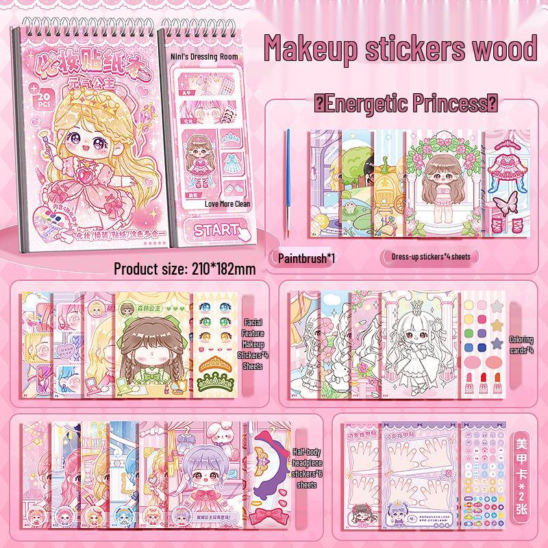 Kaba Bear Princess Dress-Up & Nail Art DIY Sticker Book for Kids