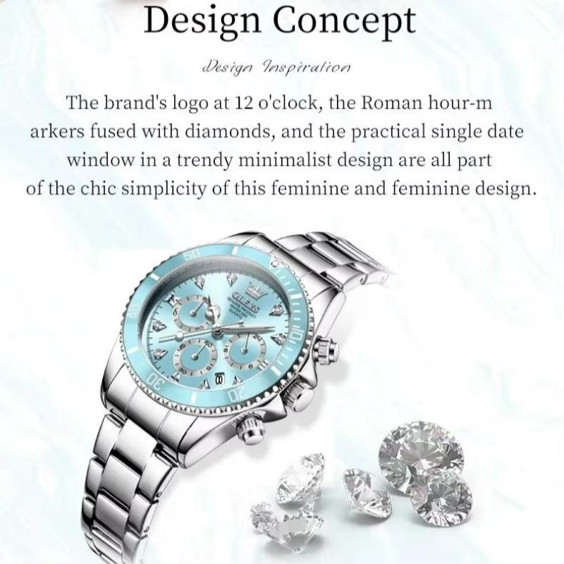 OLEVS Luxury Women Watch Original Quartz Watch Multi Functional HD Date Waterproof Luminous Chronograph Women Watch