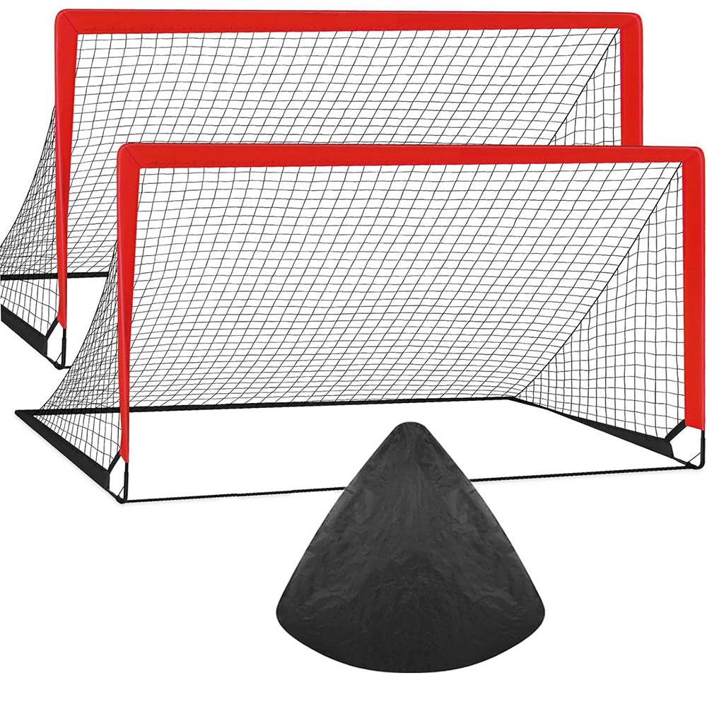 1/2pcs Kids Soccer Goals for Backyard 4x3 ft Portable Soccer Nets Outdoor Sport Training Equipment Soccer Goal with Carrying Bag
