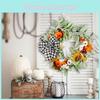 Vibrant Fall Cotton Pumpkin Wreath For Elegant Thanksgiving Home Decoration