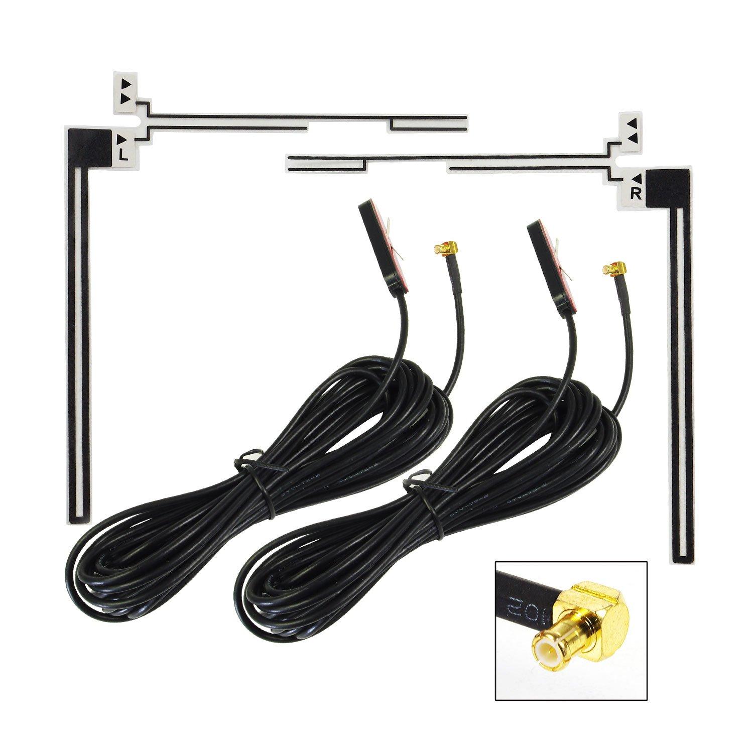 

MAXWIN Terrestrial Digital Antenna One Seg Full Seg TV Receiving Film Antenna L-shaped Set of 2 MCX Male Terminal General Purpose Mira Lead DAN22