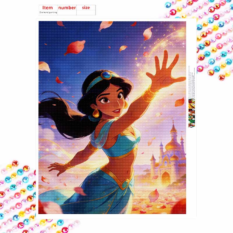 Disney Jasmine Princess Diamond Paint Painting Art Kit Handmade DIY5D Home Decor Gift
