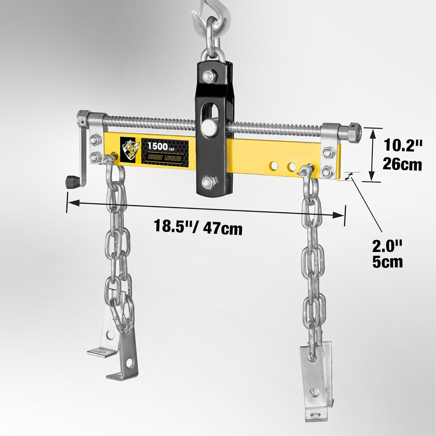 

Engine Load Leveler 1500lbs Steel Engine Hoist Shop Crane Accessory with Adjustable Handle 1500lbs
