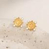 18K Gold Plated Titanium Pearl Portrait Stud Earrings for Travel and Vacation