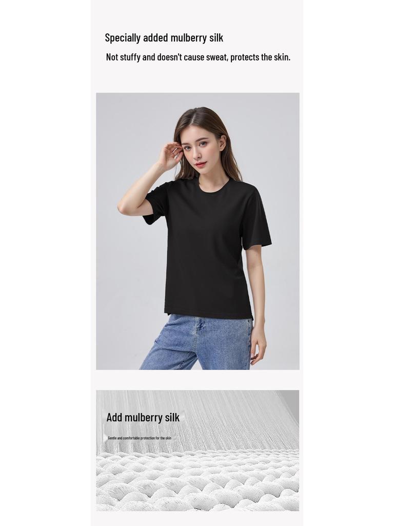 Class A Women's Tencel Lyocell Cotton Short Sleeve Casual T-shirt