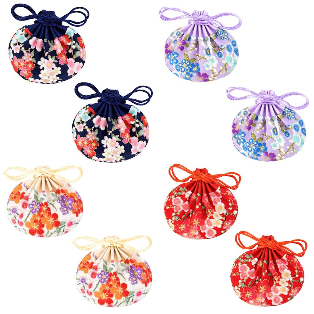 Felimoa Drawstring Incense Jewelry Mini Drawstring and Small Item Cases of 8 In 4 Bags, Sachets, Pouches, Bags, (Set Colors)