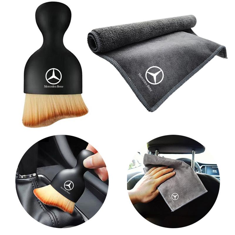 CRO1 Car Wash Microfiber Towel Cleaning Drying Cloth For Mercedes Benz AMG GLC GLE GLS CLA GLA GLK W204 W205 W210 W212 W169 Key Bag