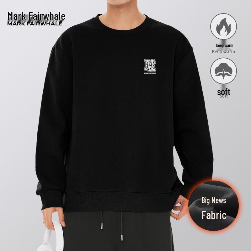 Mark Fairwhale Men's 300G Letter Print Round Neck Sweatshirt