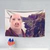 John Pork Sonriendo Lanzar Bandera Colgante de Pared Tapiz Decoración de Habitación Dormitorio Diseño de Doble Cara para Decoración de Dormitorio Sala de Estar