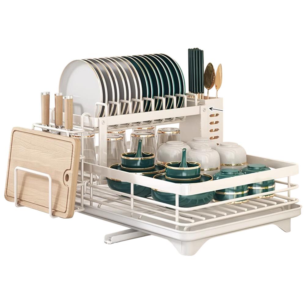 Sink Organizer Dish Racks with Drainboard Dish Strainer Shelf Carbon Steel Dish Rack for Kitchen Storage Counter Organizer