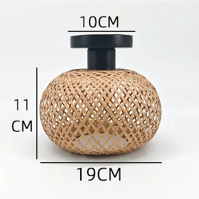 Retro Led Bamboo Woven Ceiling Lamp Corridor Aisle Living Room Ceiling Light E27 Woven Lamps Decorative Fixtures