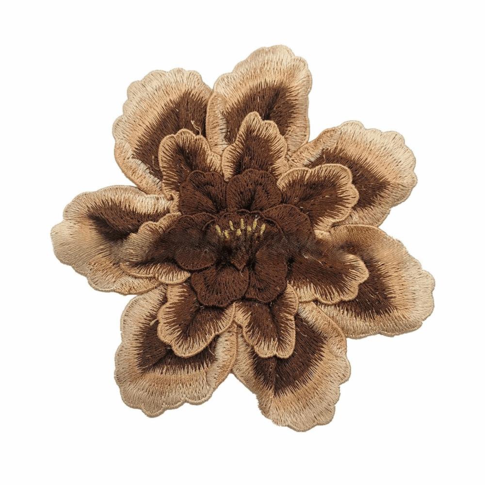 

Пришивные вышитые нашивки Большие тканевые принадлежности Вышивка пиона Декаль Для одежды Значок хаки