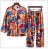 Home Wear for Middle-Aged Mother Spring/Summer Long Sleeved Trouser Pajamas Set 100% Viscose Ladies Sleepwear
