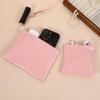 Auto-Close PU Leather Cosmetic Bag for Travel - Holds Lipstick, Earphones, Chargers, and Cables.