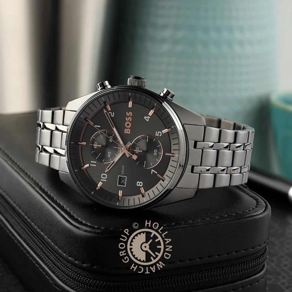 BOSS Orologio da uomo al quarzo Skytraveller Acciaio Inossidabile Grigio Grigio 1514153