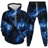 Men's 3D Star Print Two Piece Hoodie Set, Trendy Casual Outfit for Everyday Wear