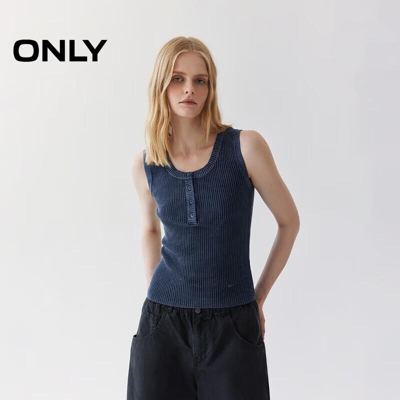 ONLY Women's Ribbed Round Neck Knit Tank Top