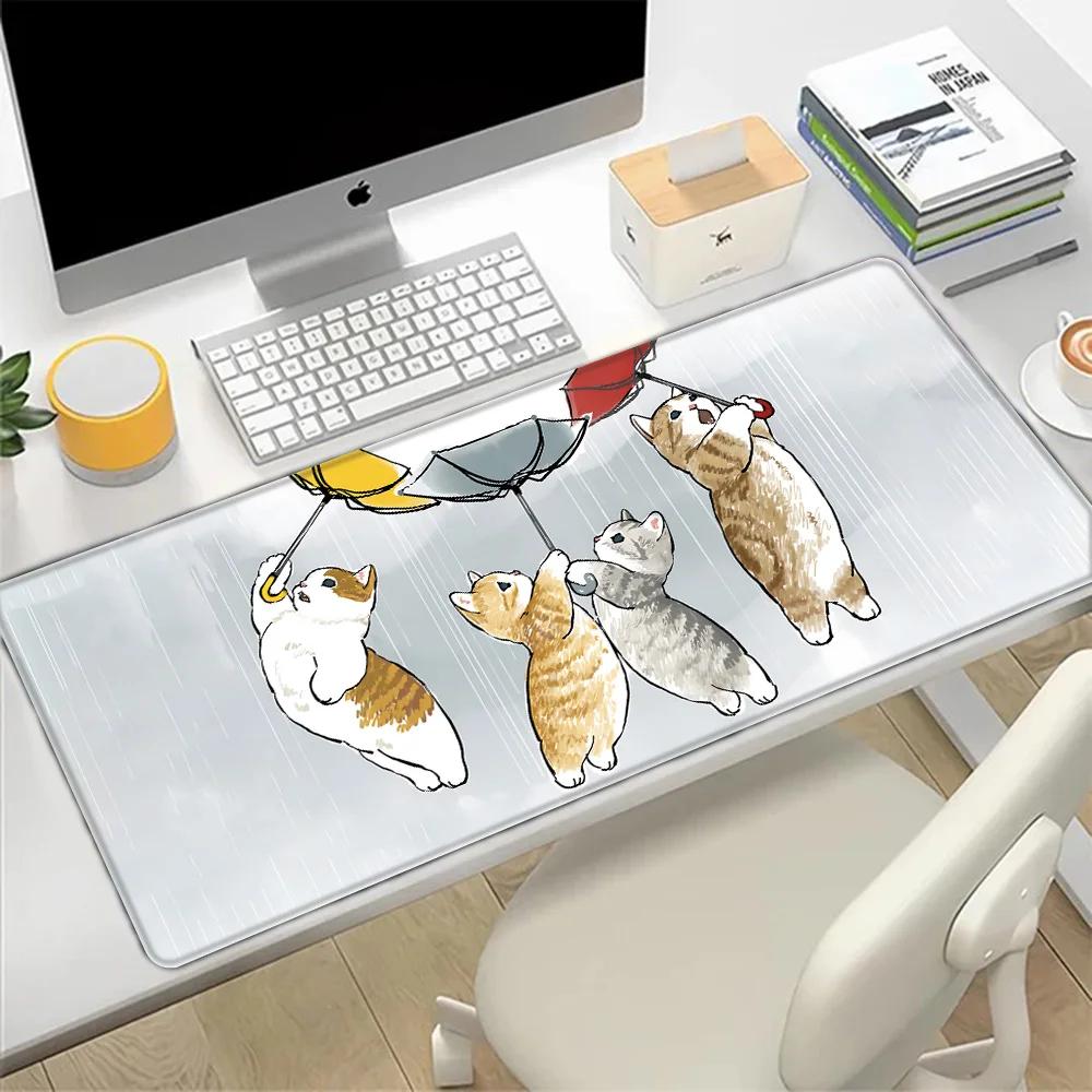 Cute cat mmofusands Mousepad HD Printing Computer Gamers Locking Edge Nonslip Mouse Pad XXLxcm Keyboard PC Desk Pad
