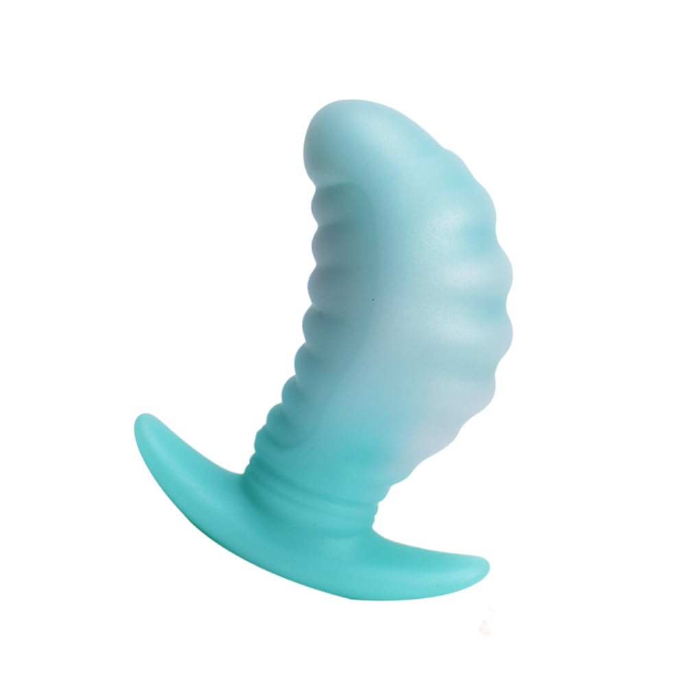 Semaxy Anal Plug Silicone Dildo for Men and Women Mango Shaped Anal Plug Extra Thick Dildo with Uneven Threads Anal Expansion Soft Anal Goods Anal