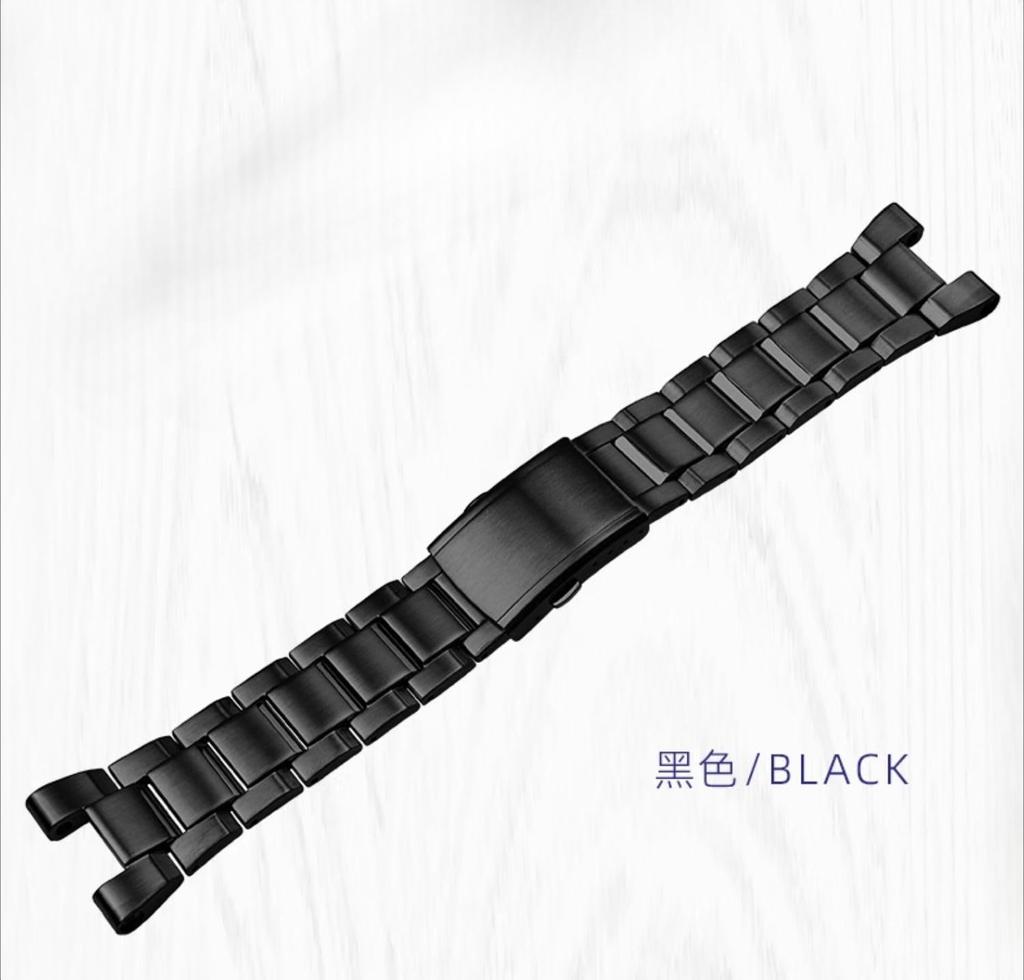 Solid Stainless Steel Strap Compatible with and [syzynicy] G-SHOCK GST-B100/S110, GST-410/210, GST-W100/W300 (Black)