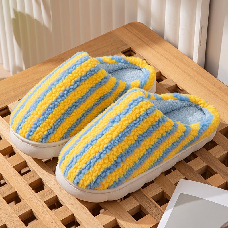 Winter cotton slippers household warm non-slip thick-soled plush home slippers velvet cotton shoes women's outer wear