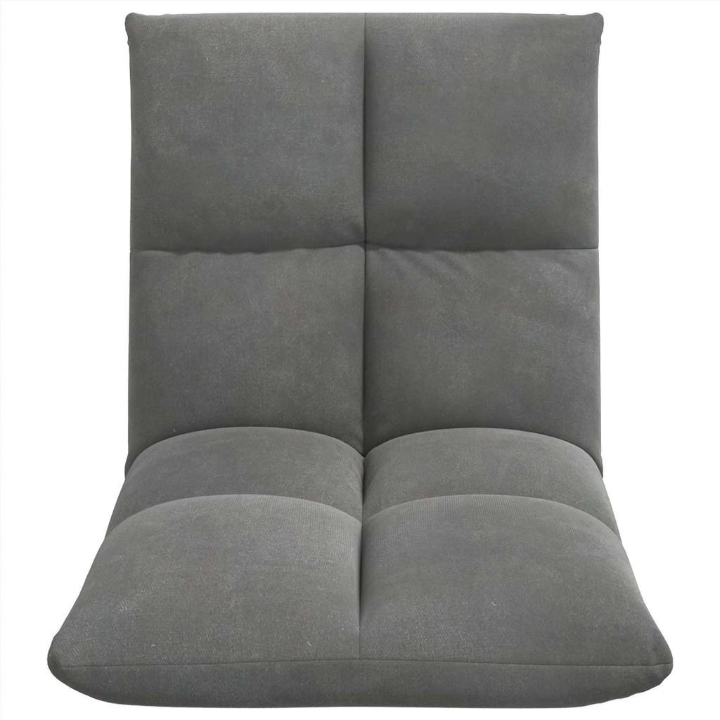 Adjustable Floor Chair Dark Grey Velvet