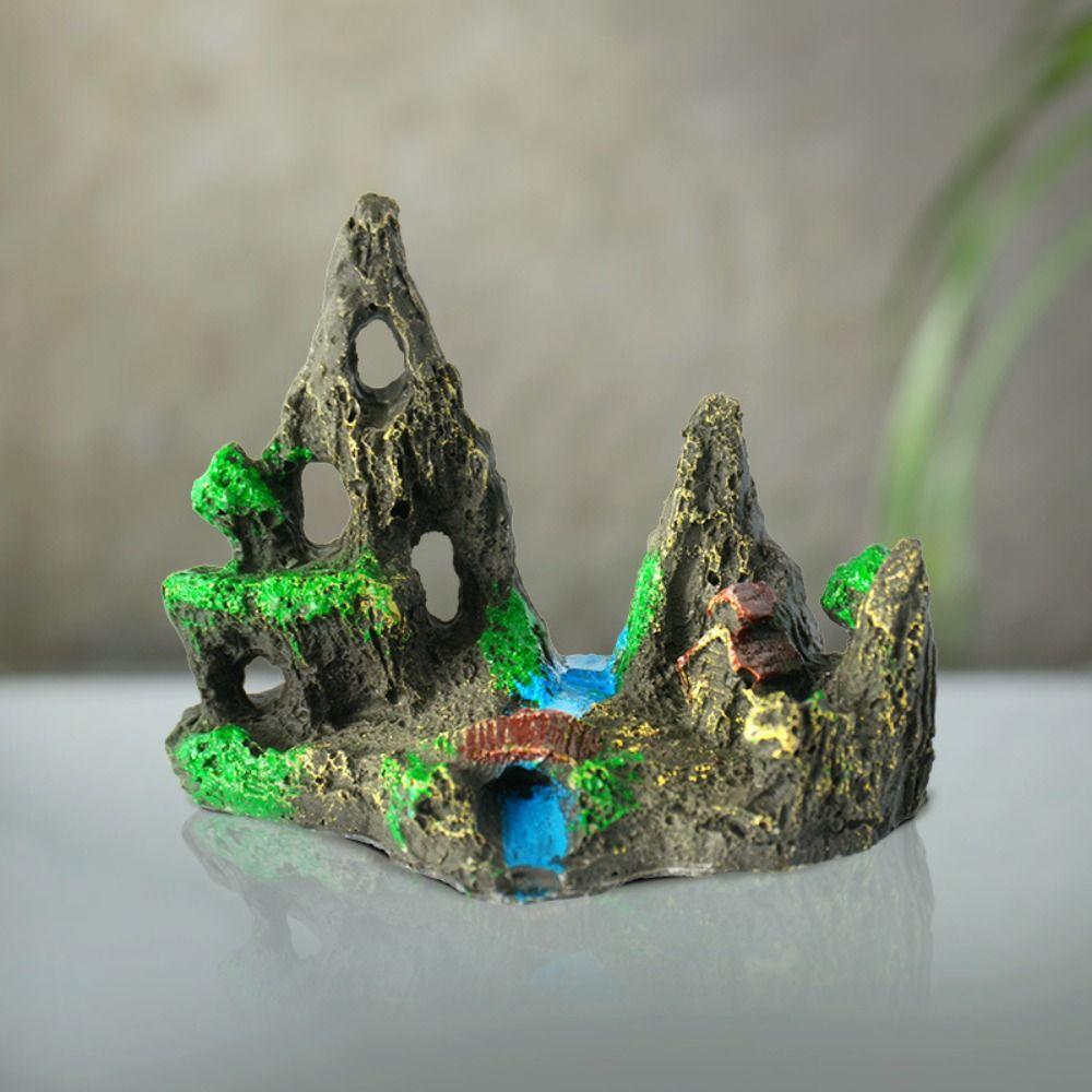 Unique Aquarium Rockery Figurines Resin Craft Simulation Stone Statue  Fish Tank Landscape Decor