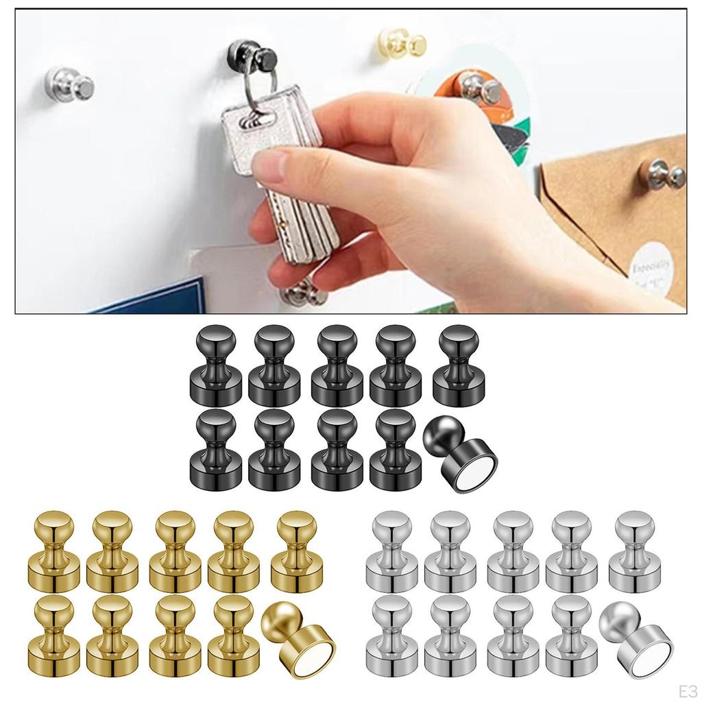 10x Magnetic Push Pins Fridge Magnet Thumb Tack for Whiteboard Metal Surface