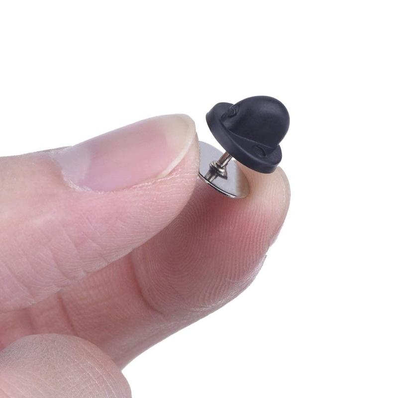 Set of 50 PVC Rubber Pin Backs Pin Backings Tie Tacks Blank Pins with Rubber Pin Backings Pin Backs for Women Girl Teen