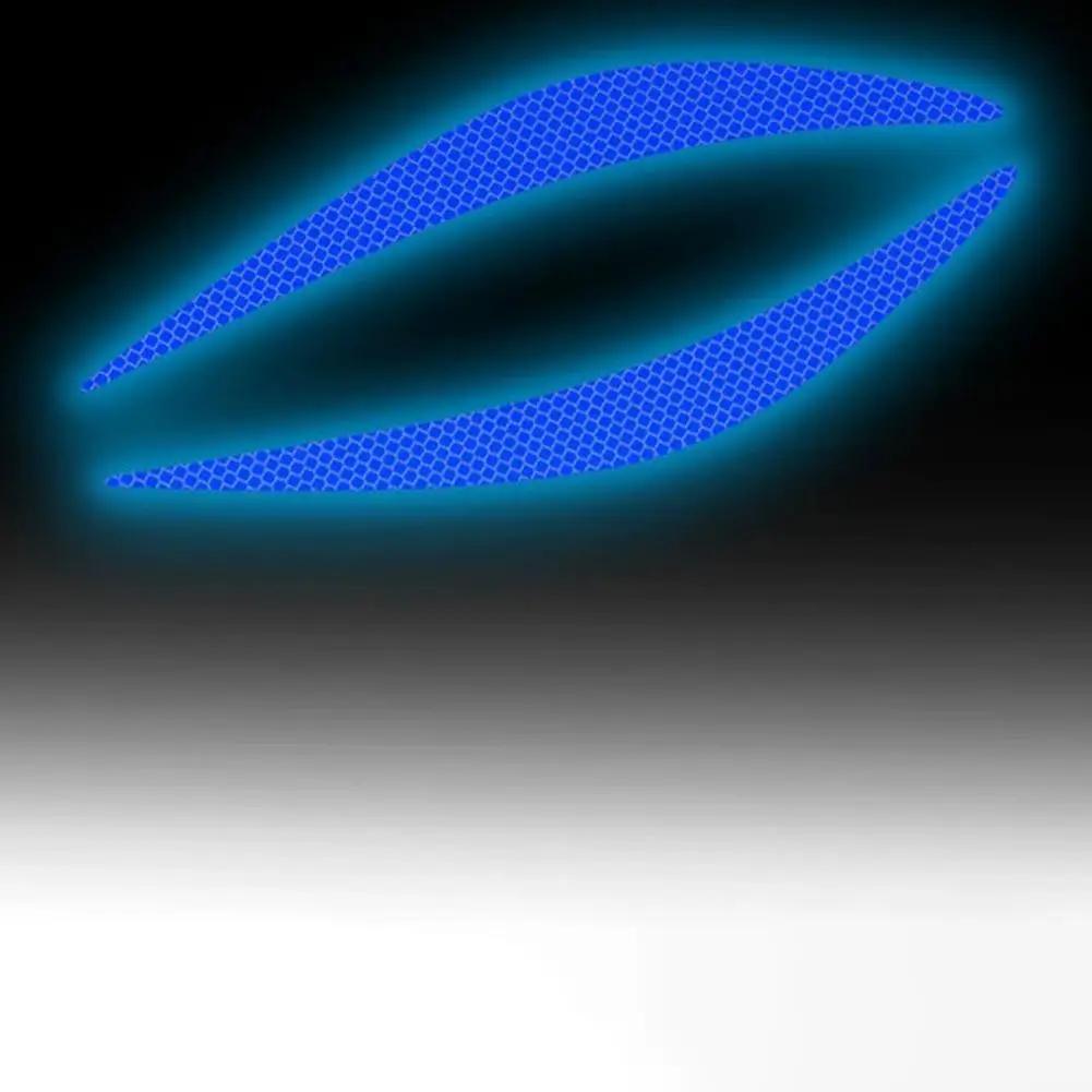 1Pair Auto Reflect Decoration Stickers Car Headlight Stickers Reflective Trim Night Strips Warning Safety Car Driving Eyebr S9Z9