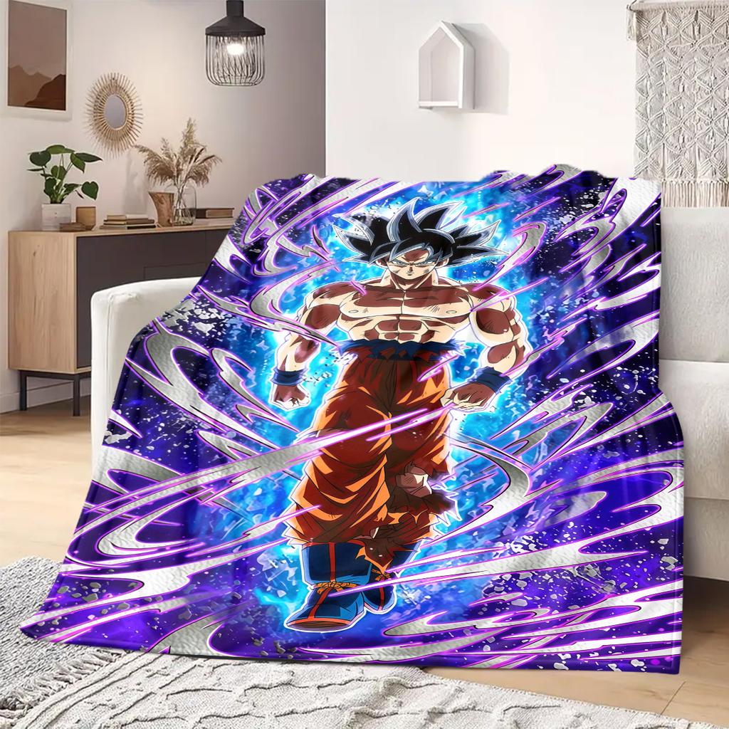 Dragon Ball Z Print Blanket Warm Comfortable Flannel Blanket Suitable for Bedrooms,Sofas, Beds,Chairs,Travel -QIAO23