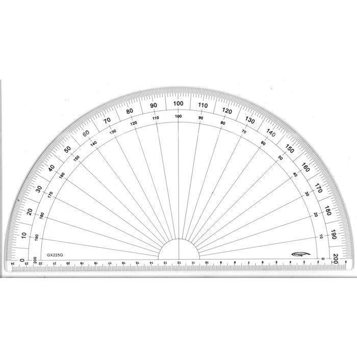 Rapporteur 1/2 cercle grades Ø 25 cm
