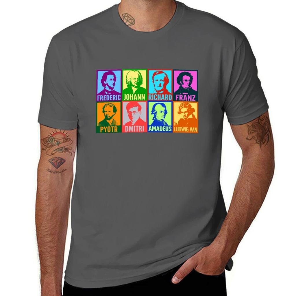 Pop Art Komponisten T-Shirt Urlaubs-Outdoor-T-Shirt