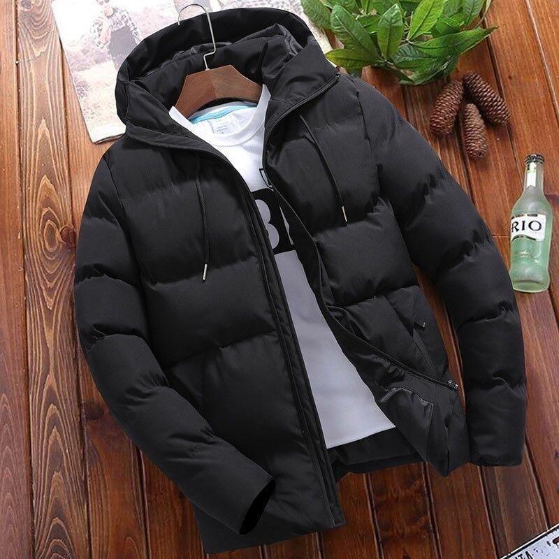 Men's Thick Puffer Hooded Jacket Casual Warm Parkas Business Outfear Winter FashionTrendy