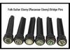 Ebony Acoustic Guitar Bridge Pins, Set of 6, Inlaid with 6.0mm Mother-of-Pearl