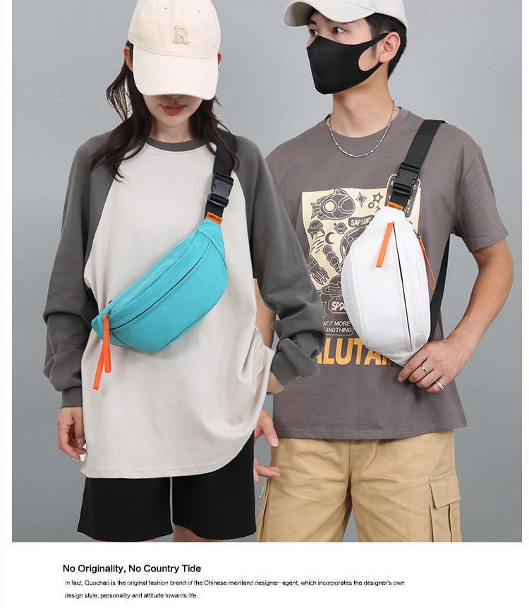 Men's Wear-Resistant Crossbody Bag: Trendy, Simple, Sports-Style Mobile Waist & Chest Bag