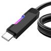 240W 6A RGB Fast Charging USB Type-C Cable - LED Ambient Light Nylon Braided Data Cord for Phone Fast Charge