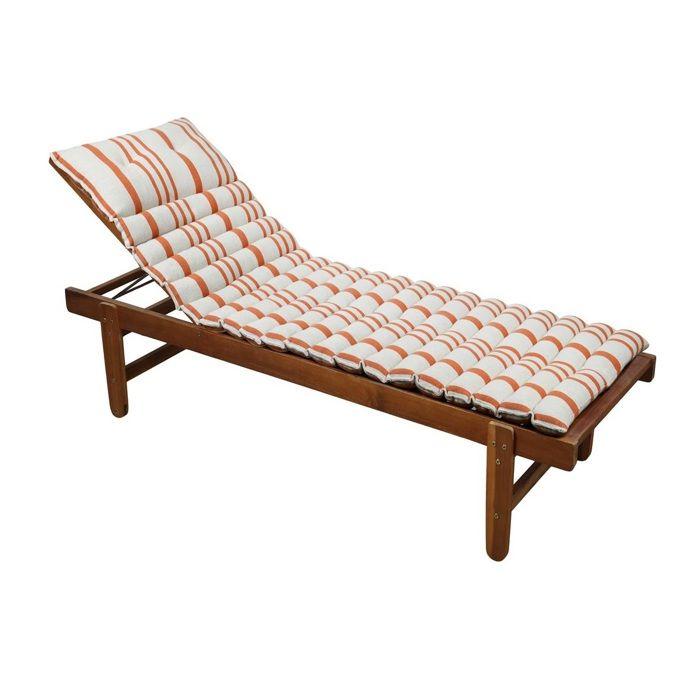 Coussin de sol ou Bain de soleil Rayure orange 60 x 180cm