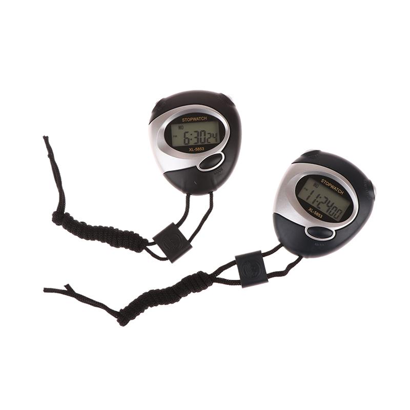 Ręczny Stoper Sportowy Licznik Wodoodporny Cyfrowy Wyświetlacz LCD Chronometr Timer Fitness Do Pływania Biegania Treningu Sportowego