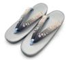 [Asakusa Kimono Market] Embroidered thong sandals with urethane sole (gray)