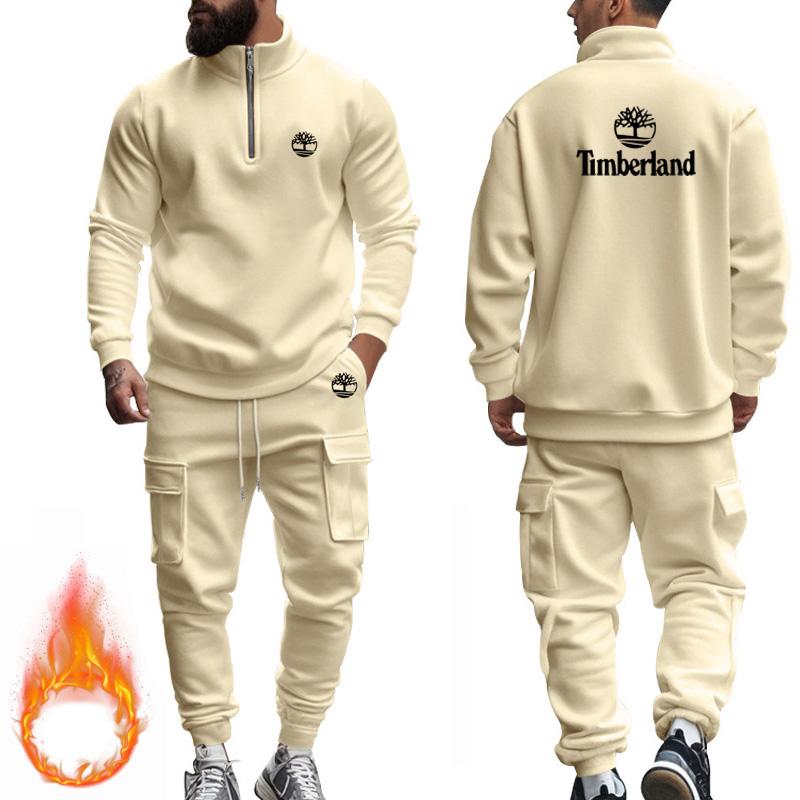 

Красный плюс размер осень зима мужской новый стиль американский мужской повседневный плюшевый теплый молния мужской спортивный комплект штанов 3XL слоновая кость