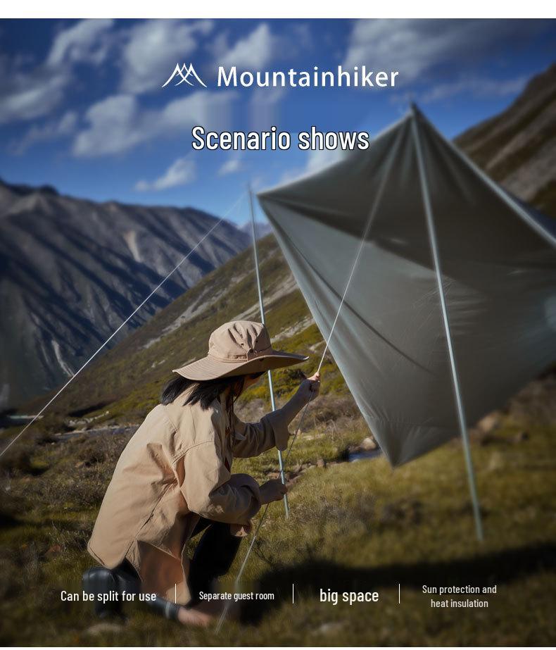Mountain Outdoor Quick-Open Dome Tent with Detachable Sunshade