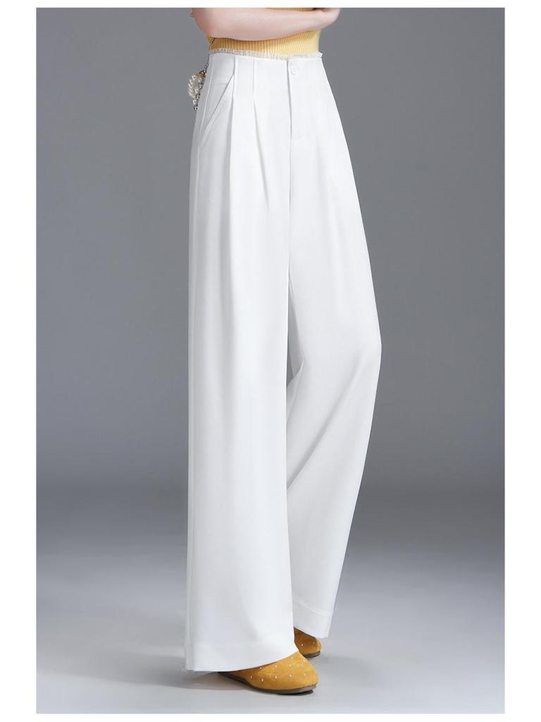 2026 Spring/Summer Women's High-Waisted Wide-Leg Floor-Length Slim Fit Pants