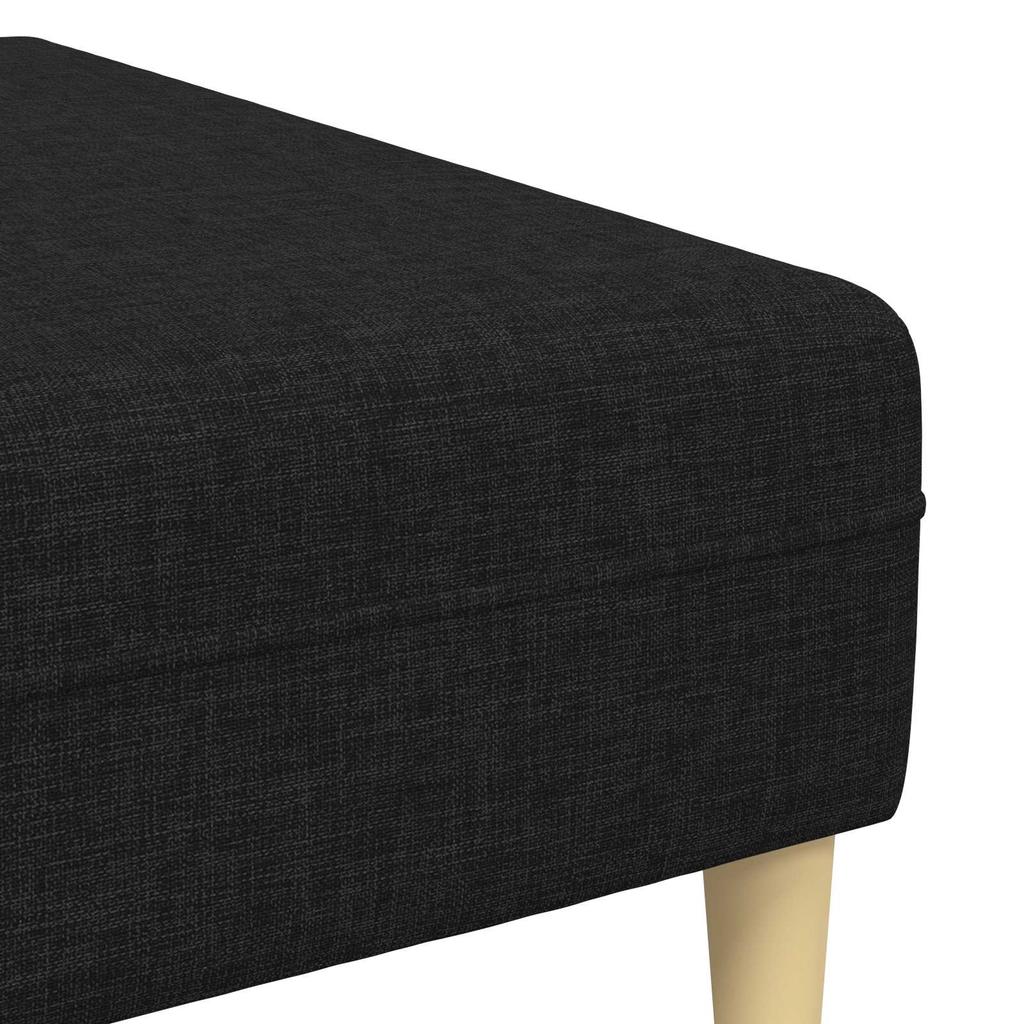 3 Piece Sofa with Cushions Black Fabric