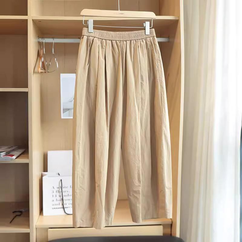 

Маленькие брюки-морковки для женщин Летом Тонкие С высокой талией Стройнящие и Свободные Повседневные брюки Девятиточечные 8-точечные Брюки-галифе Спортивные брюки XXL