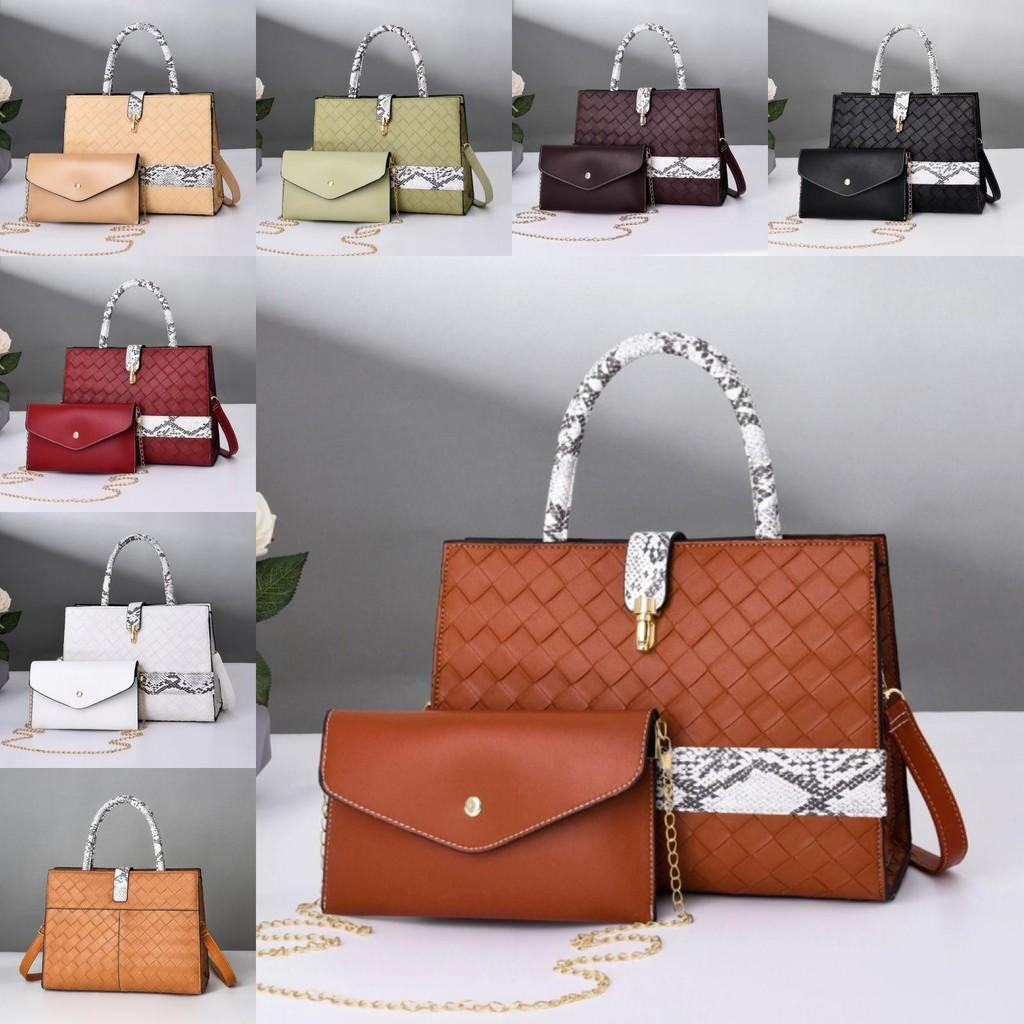 Contrast Color Large Capacity Single Shoulder Crossbody Bag With Weaving Design