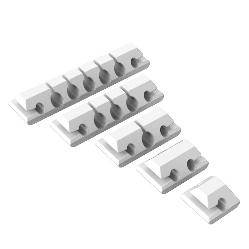5Pcs Waterproof Silicone Cable Organizer Porous USB Data Cord Winder Holder for Office Travel Car Use