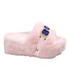 Winter Fashion Warm Short Plush Comfortable Slip On Rhinestone Platform House Slippers Casual Plus Size Shoes for Women 35-43